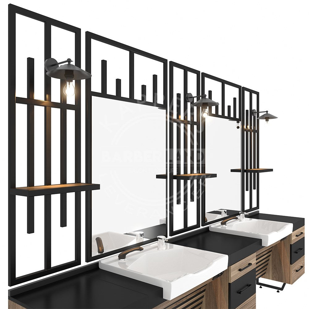 Kaptafel 1 spiegel met wasbak 127