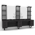 Kaptafel 2 spiegels met wasbak 124