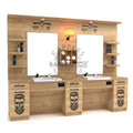 Kaptafel 2 spiegels met wasbak 126