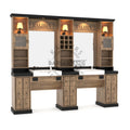Kaptafel 2 spiegels met wasbak 146