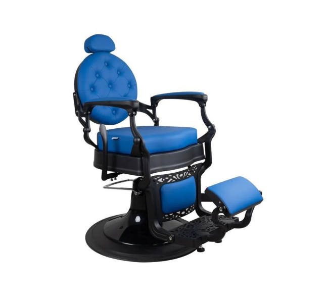Barber Chair Black Matte Blue