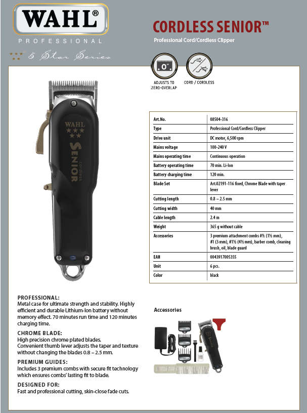 Wahl Combo Senior Cordless Tondeuse + Wahl Vanish Shaver Voordeelset