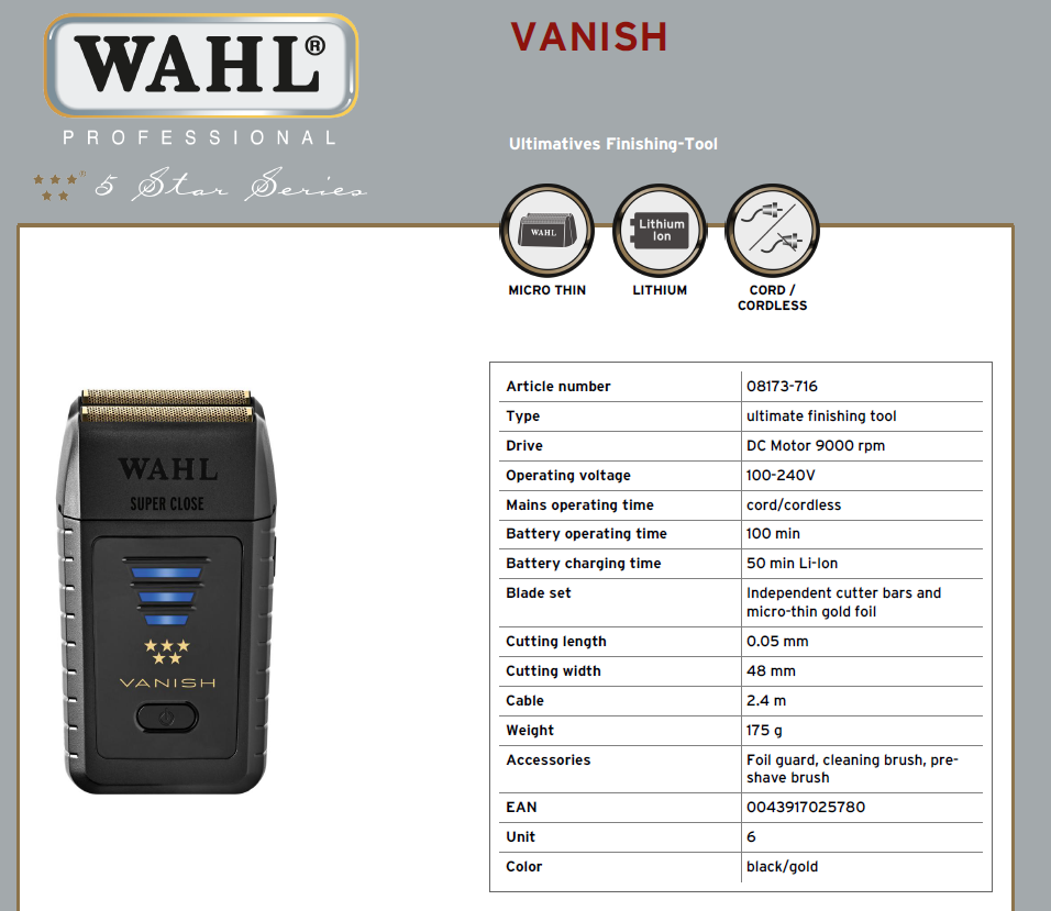 Wahl Combo Senior Cordless Tondeuse + Wahl Vanish Shaver Voordeelset