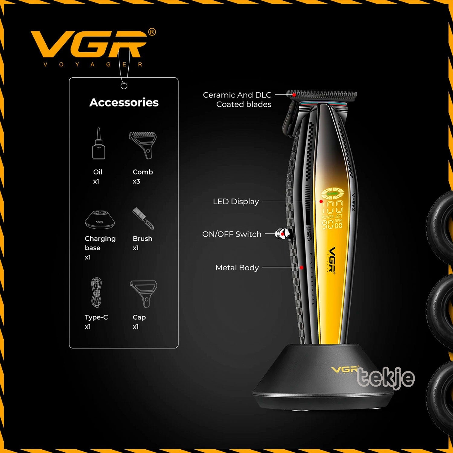 VGR Gold Trimmer 9000 RPM