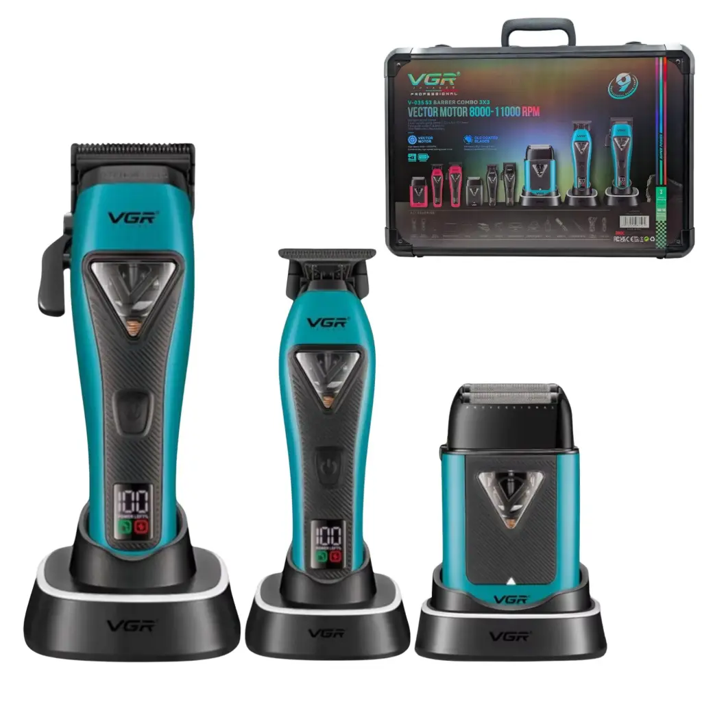 VGR Vector Motor Barber Combo Set 3 delig