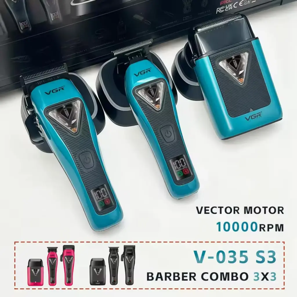 VGR Vector Motor Barber Combo Set 3 delig