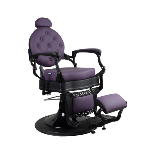 Barber Chair Black Matte Purple