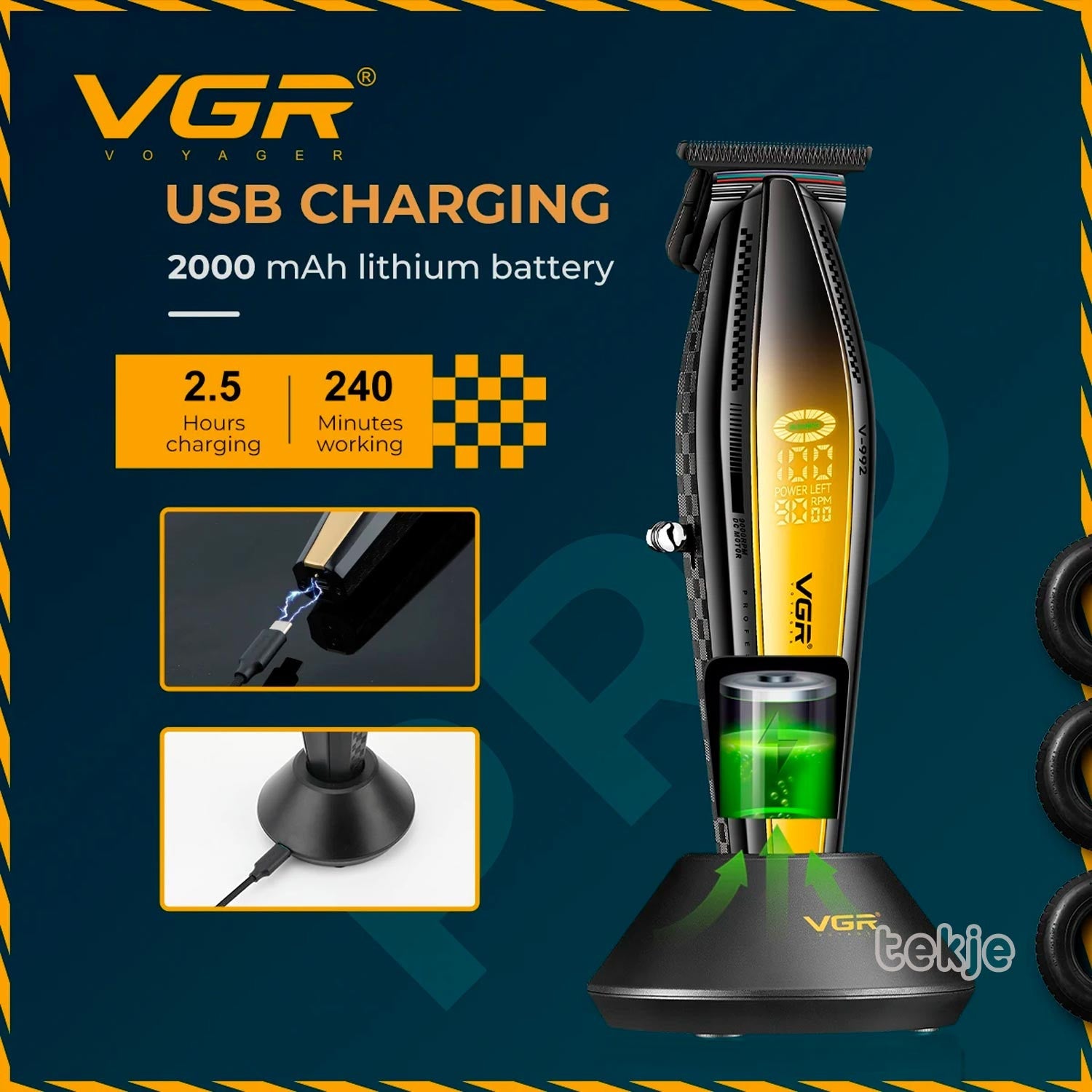 VGR Gold Trimmer 9000 RPM