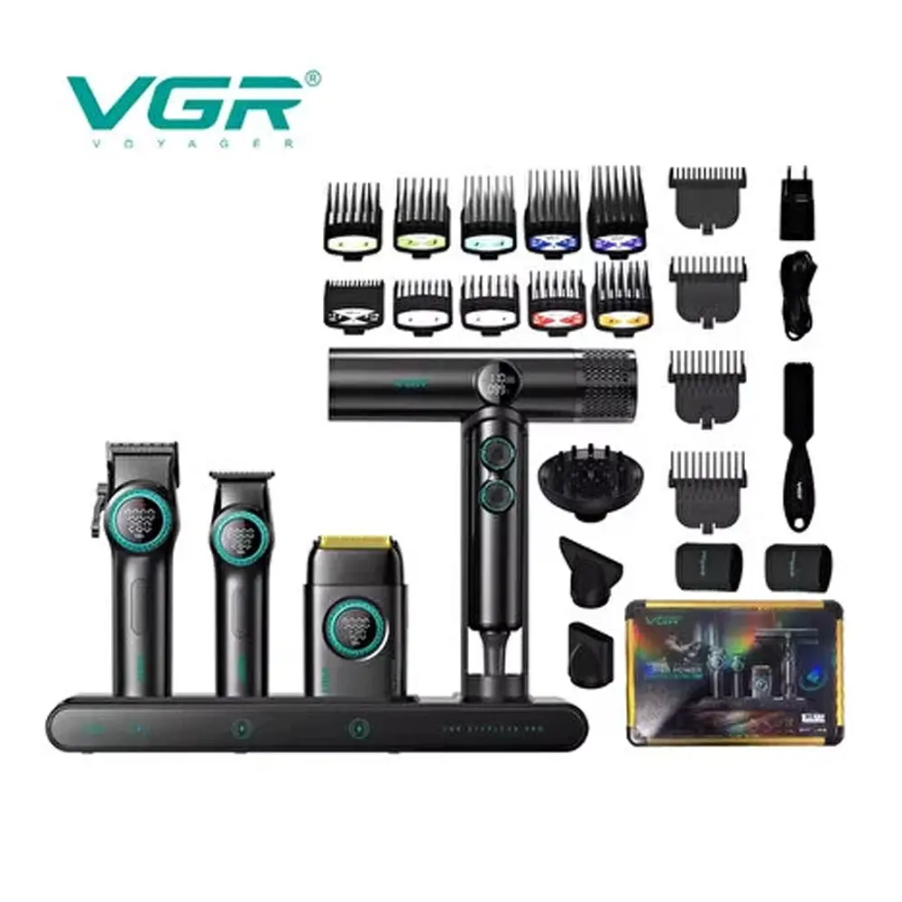 VGR Stepless Pro 4 in 1 Suitcase Combo Set - Black